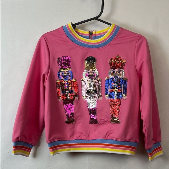 Truly Me by Sara Sara Pink sweatshirt with sequins b nutcrackers NWT size 3T - Picture 1 of 12